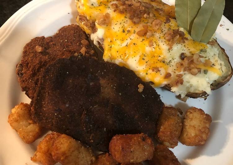 Super Yummy Leftover meatloaf and baked potato