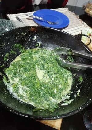 Una foto de Espinacas con queso crema y provolone