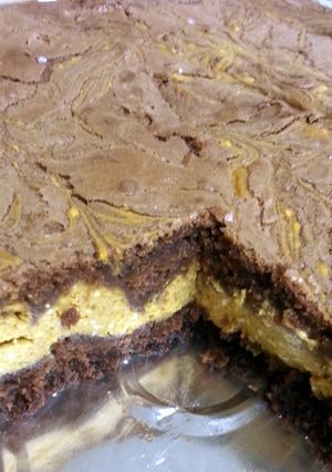 A picture of Pumpkin Swirl Brownies.