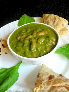 A picture of Rajma Palak - Kidney beans and Spinach Curry.