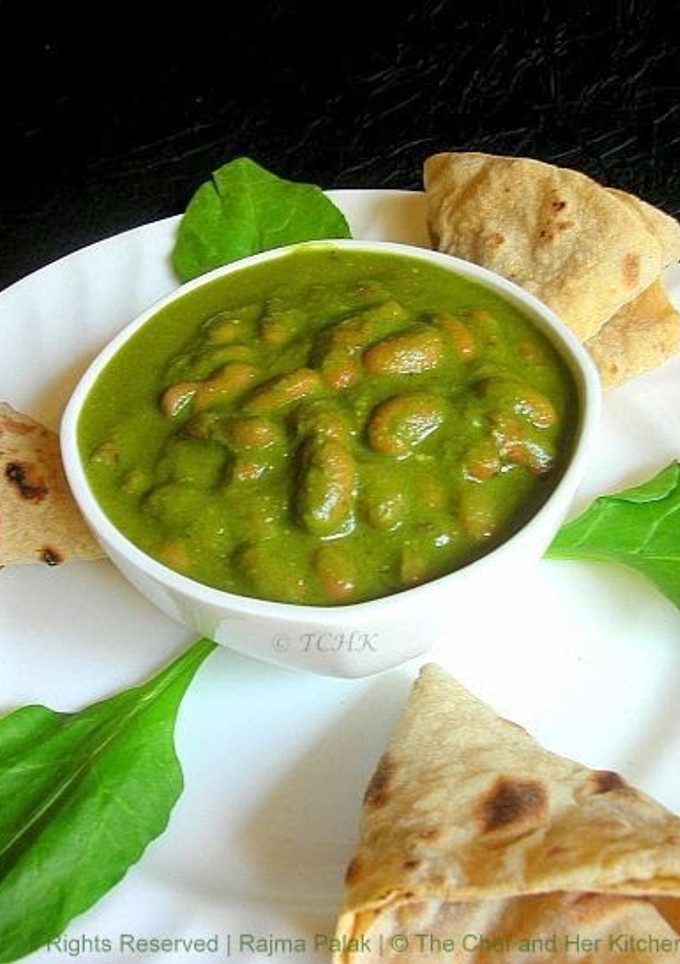 A picture of Rajma Palak - Kidney beans and Spinach Curry.