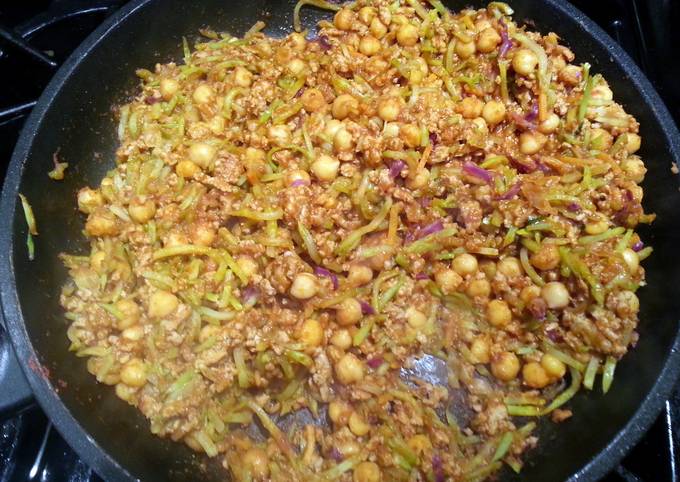 Kauaiman's famous Healthy Curried ground turkey, broccolli slaw