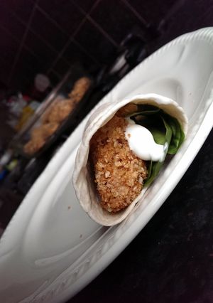 A picture of Sophie's yogurt dipped oriental breadcrumb chicken.