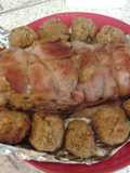 My giant stuffed pig in a Blanket