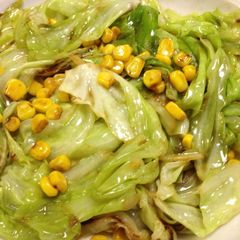 A picture of Cabbage and Corn Stir Fried In Butter.