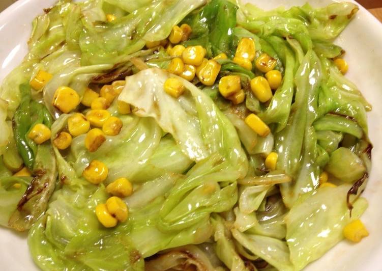 Simple Way to Make Super Quick Homemade Cabbage and Corn Stir Fried In Butter