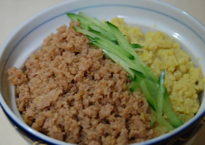 Recipe of Any-night-of-the-week Two Color Soboro Rice Bowl (Great For Bentos Too)