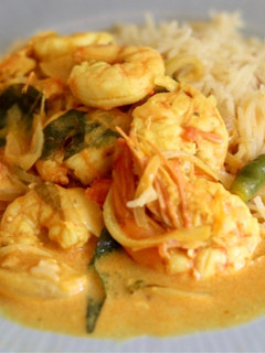 A picture of Prawns malabar curry 🦐.