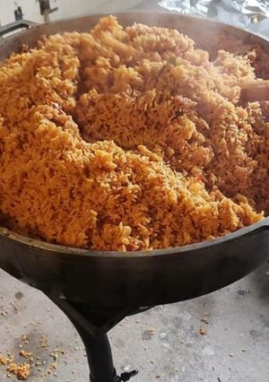 A picture of Smokey jollof rice.