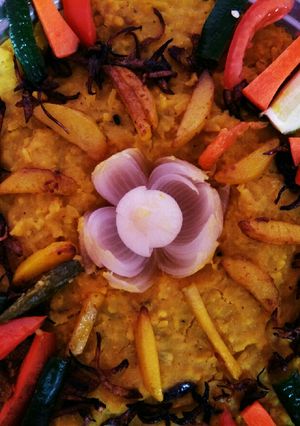 A picture of Red lentils khichuri.