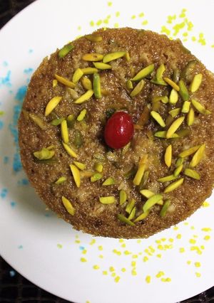 A picture of Coffee Flavoured Eggless Semolina Cake.