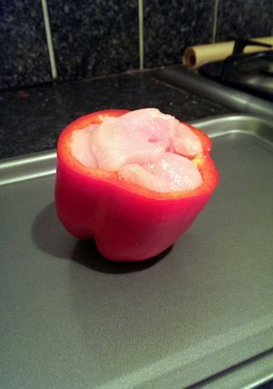 A picture of Sophie's Dinner in a Pepper.