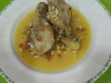Pollo con piñones y jamón
