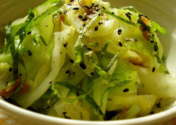 Easy Oil-free Boiled Cabbage with Umeboshi