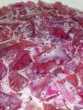 3 flavoured Jelly with Strawberry Whip