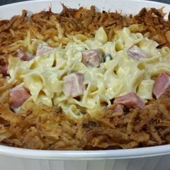 A picture of Ham and Noodle Bake.