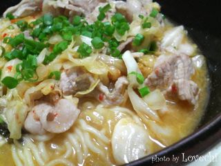 Miso Ramen Noodles with Pork and Kimchi