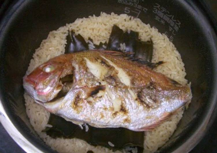 Recipe of Quick Sea Bream Rice in a Rice Cooker ♪ A Whole Fish or Filets