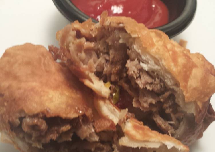 Steps to Prepare Ultimate Cheesesteak Egg rolls