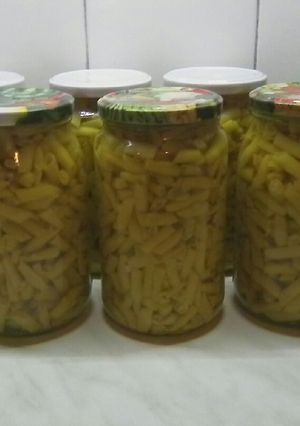 Zöldbab ecetes sós lében tartósítva recept fotója