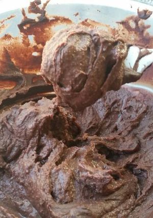 A picture of No-bake Brownie Batter. Dairy, soy, corn, egg free. vegan.
