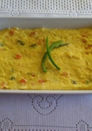 A picture of Cheesy Polenta with Mixed Vegetables.