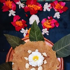 A picture of Ratalyacha Sheera (sweet potato sheera).