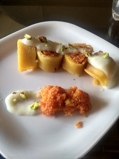 A picture of Spiced custard carrot halwa roll.
