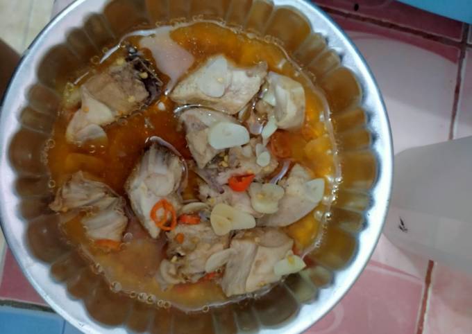 Steam chicken with lemon