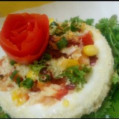 A picture of Open bread pizza.