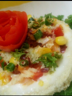 A picture of Open bread pizza.