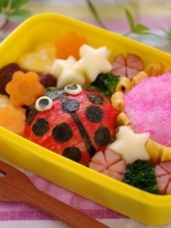 A picture of Ladybug Onigiri Bento.