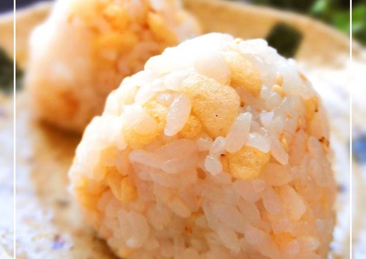 Tempura Crumbs and Mentsuyu Wasabi Onigiri Rice Balls