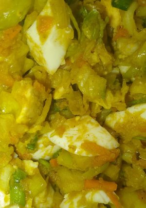 صورة لوصفة حشوة بطاطس مهروس مع بيض مسلوق..🥔🥚