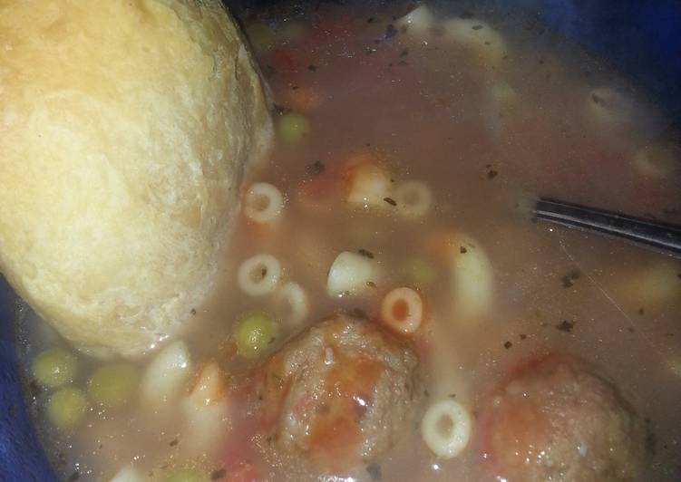 Easiest Way to Prepare Favorite Italian meatball &amp; pasta soup