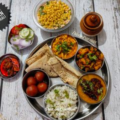 A picture of Simple North Indian Veg Thali For Dinner.