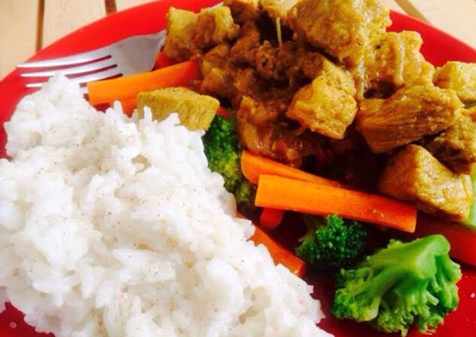 Tangy Pork Curry with Coconut Rice