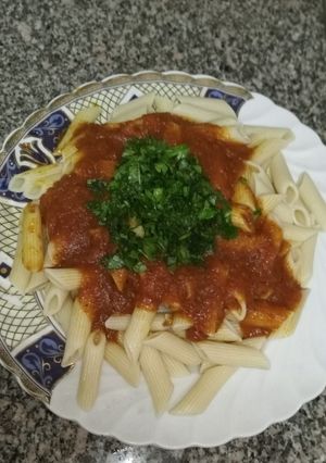 صورة لوصفة مكرونه بالصلصه