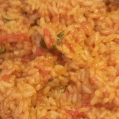 A picture of Kayla's Spanish rice.