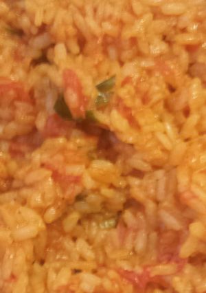 A picture of Kayla's Spanish rice.