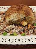 Cajun Stuffed Catfish on Creole Wild Rice