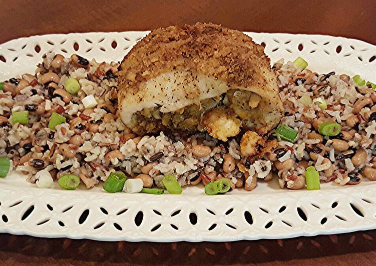 Easiest Way to Prepare Homemade Cajun Stuffed Catfish on Creole Wild Rice