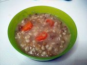 A picture of split green lentils