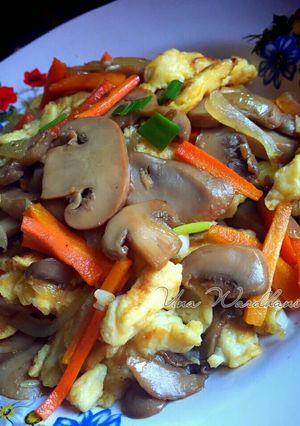 Foto resep Orak Arik Telur Cah Jamur