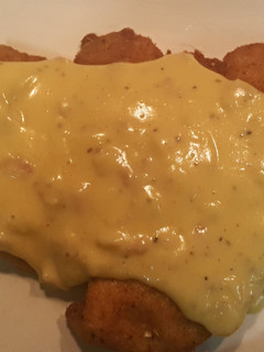 A picture of Pancetta, Cheese and Garlic Sauce.