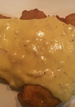 A picture of Pancetta, Cheese and Garlic Sauce.