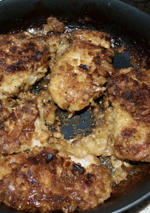A picture of Mom's milk pork chops.