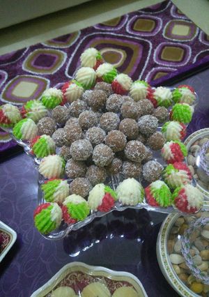 صورة لوصفة كرات جوز الهند بالشوكلا