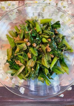 Hình của món Cải xanh xào thịt nạc.