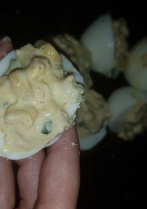 Una foto de Huevos duros rellenos